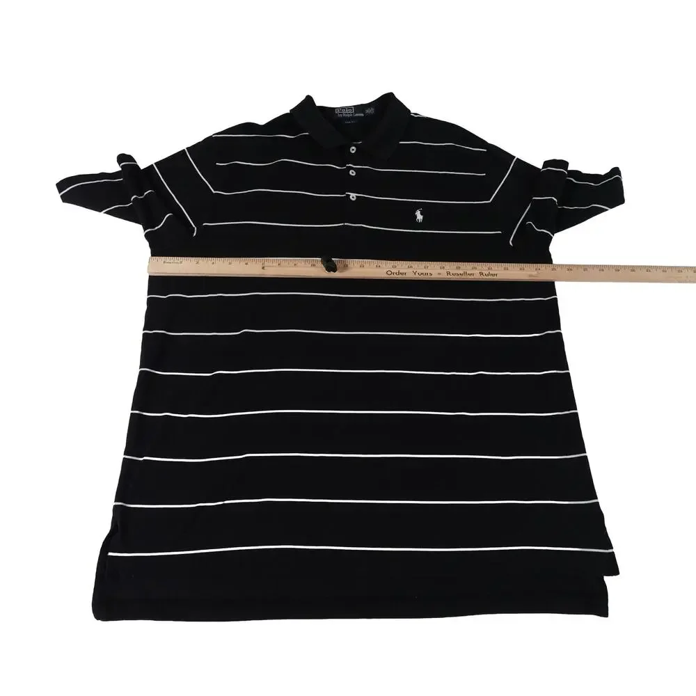 Ralph Lauren Vintage PIMA Cotton Striped Polo Golf Fit Men's XL